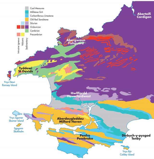 Geological Map Of Wales Geology - Pembrokeshire Coast National Park