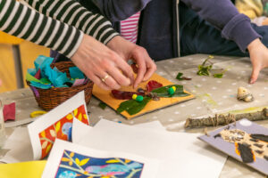 Hands doing a craft workshop